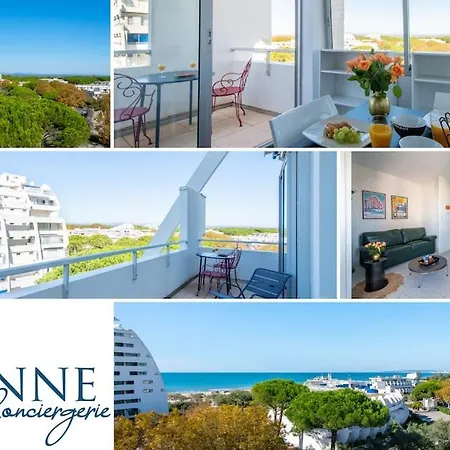 Serenite A La Vue D'exception Parking Prive Clim Wifi Fibre Apartament La Grande-Motte